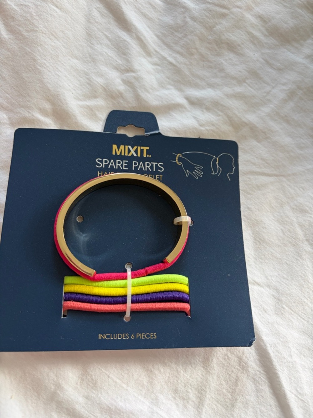 MIXIT Kids Neon Hair Bracelet & Elastic Pack - Pink, Yellow, Green, Purple